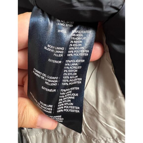 Tommy Hilfiger Men’s Black Wool Blend Insulated Double Breasted Pea Coat M - Picture 9 of 9